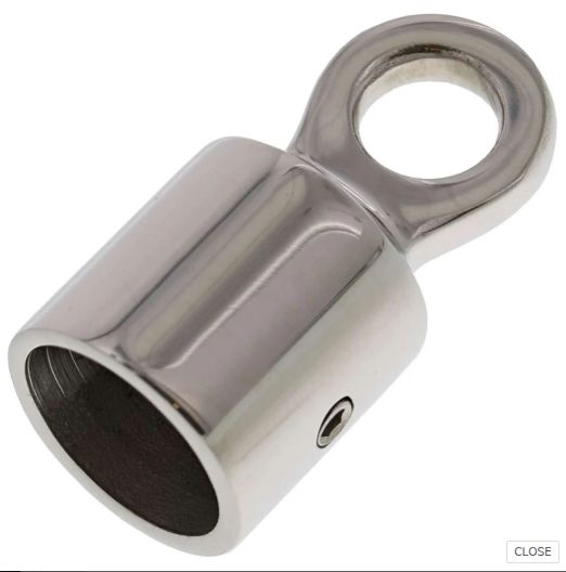 Stanchion Eye Cap 7/8&quot; OD Tubing Stainless
