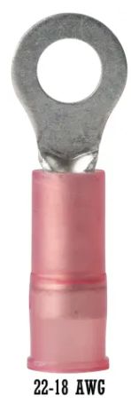 Ring Terminals 22 - 18 AWG #10 Screw - 25/ Pk