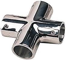 Rail Tee 4-way Tube OD 1&quot;  Stainless (293141)