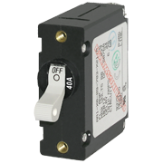 A-Series White Toggle Circuit Breaker - Single Pole 40A
