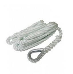 Cablot de Mouillage Nylon Tresse Double Avec Cosse Inox. 3/4" x 30'