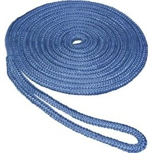 Dock Line Double Braided Nylon With Splice 1/2" X 25' Blue Dock Line Double Braided Nylon With Splice 1/2" X 25' Blue