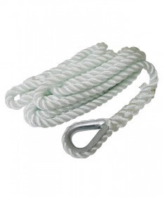 Mooring line Double Braided Nylon With Stainless Thimble   1/2" X 25'