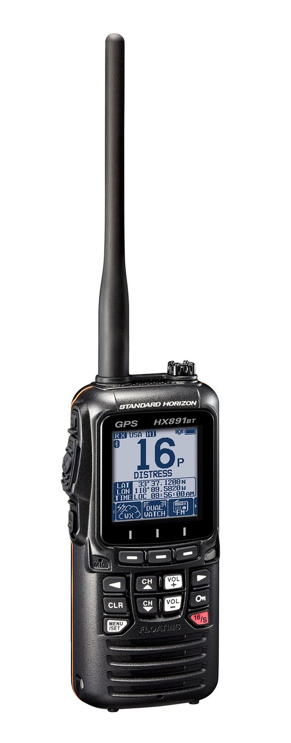 Floating 6 Watt Handheld VHF/GPS/Bluetooth (HX891BT ), Colour: Black