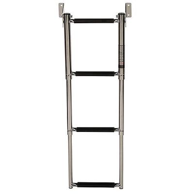 Telescoping Transom Mount Stainless Steel 4-Step Ladder  (571231)
