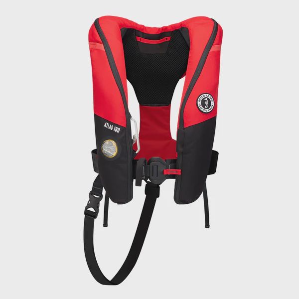 Atlas 190 DLX Hydrostatic Inflatable Life Jacket (MD3195E1), Colour: Red
