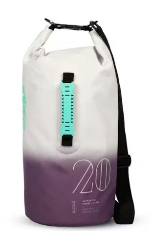 Waterproof PVC Roll-Top Dry Bag with Shoulder Strap, Size: 20L