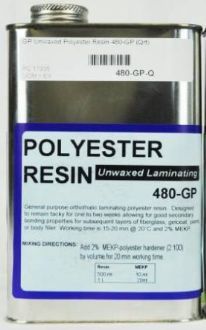 Polyester Resin Unwaxed  1 quart (480-GP-Q)