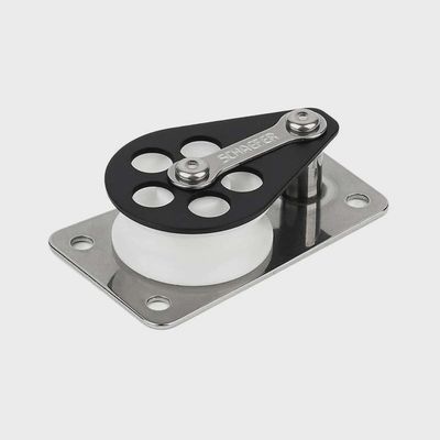 Block  Cheek Single 37 mm  Flat Aluminium Base  Delrin Sheave (303-09)