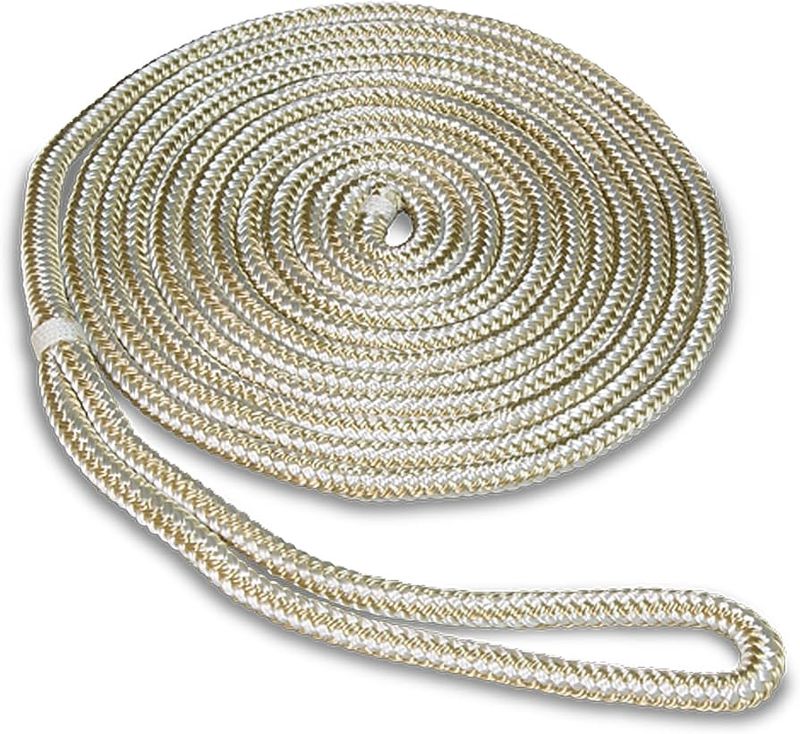 Dock Line Nylon 5/8" X 40' White and Gold
