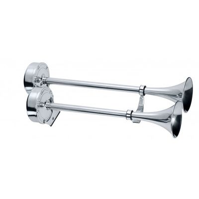 Horn  Deluxe Dual Trumpet 18" 12V Stainless (10028)