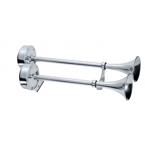 Horn  Deluxe Dual Trumpet 18" 12V Stainless (10028)