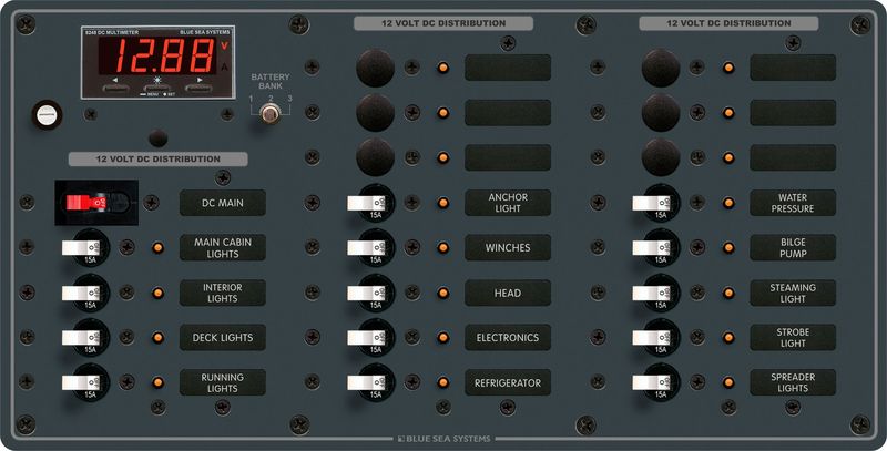 DC Main  Panel + 20 Positions  White Toggles (8379)