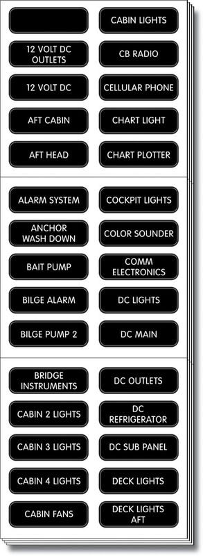 Extended DC Panel Label Set - 120 Labels (8039)