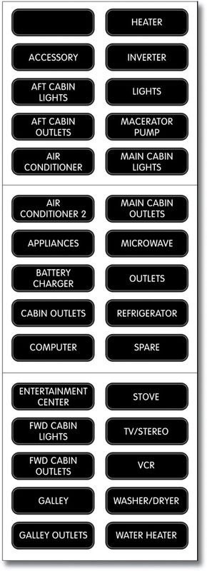 Basic AC Panel Label Set - 30 Labels (8031)