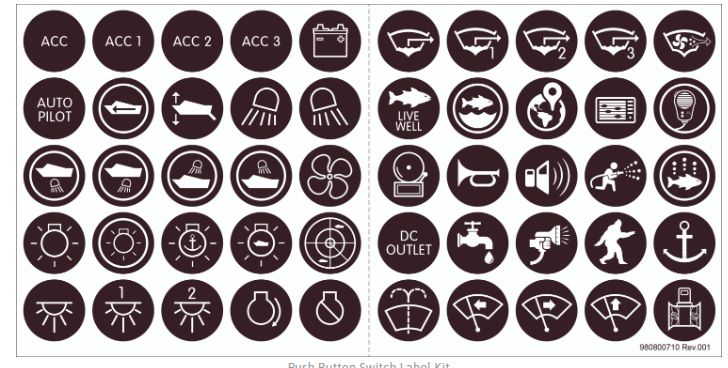 Push Button Switch Label Kit (4230)