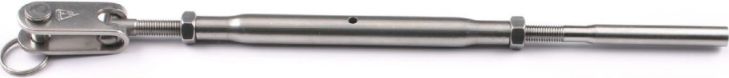 Hand Crimp Closed Body Turnbuckle 1/4-28 Wire 1/8" T-316 (26-412)
