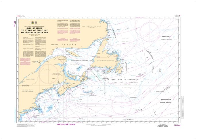 Gulf of Maine to Strait of Belle Isle | CHS Chart 4001 Gulf of Maine to Strait of Belle Isle | CHS Chart 4001