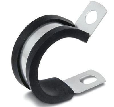 Cushion Clamp 9/16" Stainless with Rubber 10/pk