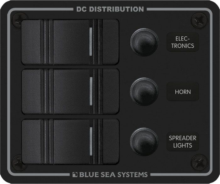 Water Resistant Circuit Breaker Panel 3 Position-Black (8374)