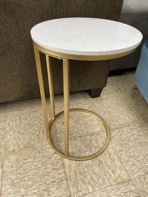Gold/White Chairside Table