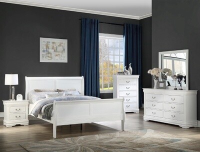 Louis Phillips 5 Piece White Queen Bedroom set