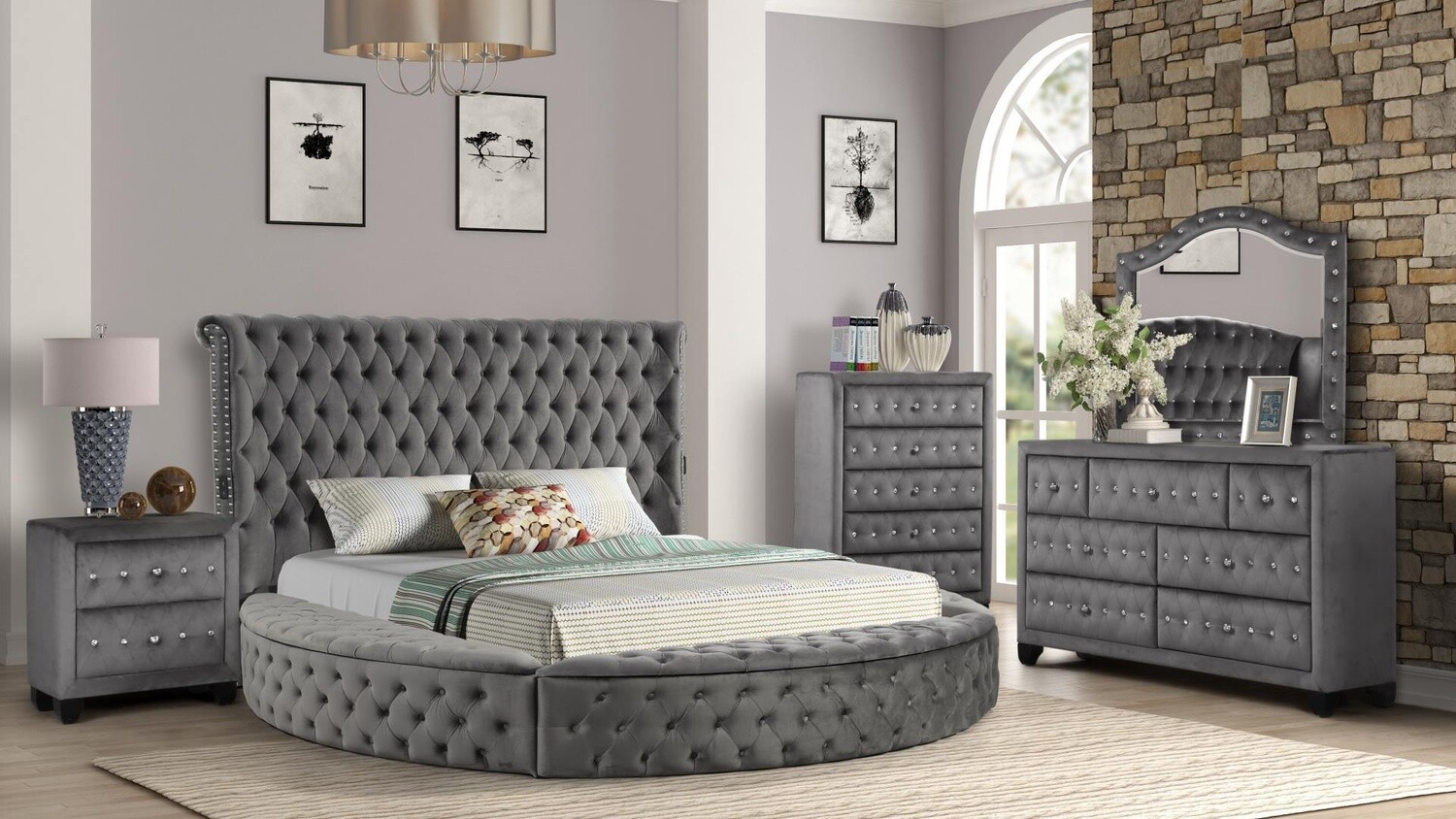 Hazel Gray 4 Piece Queen Bedroom