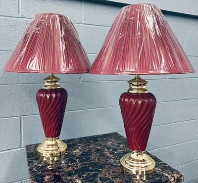 Burgundy Lamp Set
