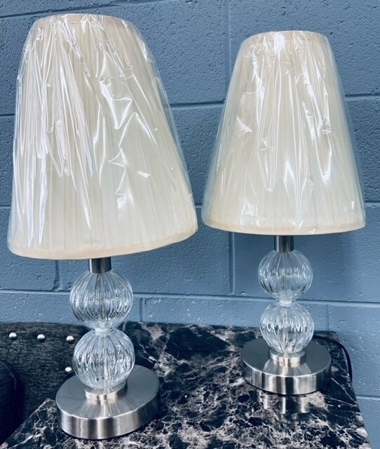 Stainless/Clear Lamp Set