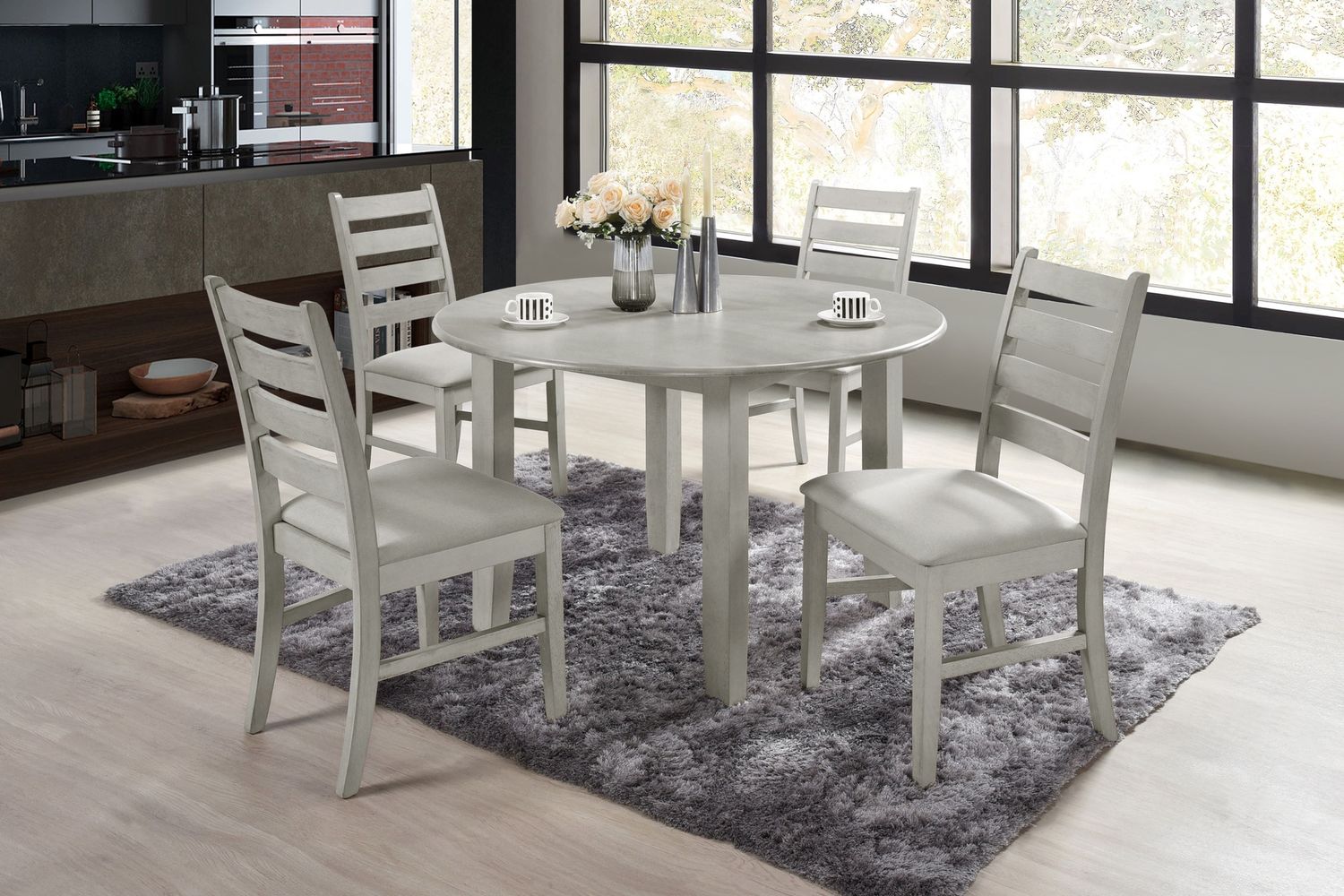 Pascal 47&quot; Round Dining Table Set Driftwood