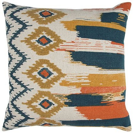 T12963 20x20 Blue Coral Aztec Pillow