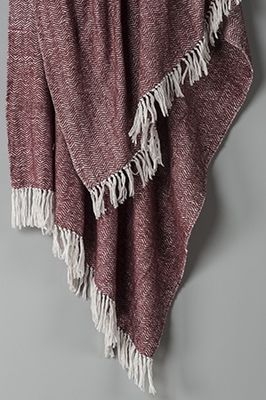 TH0316 Red Natural Cotton Throw