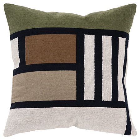 T20600 20x20 Green Brown And Cream Pillow