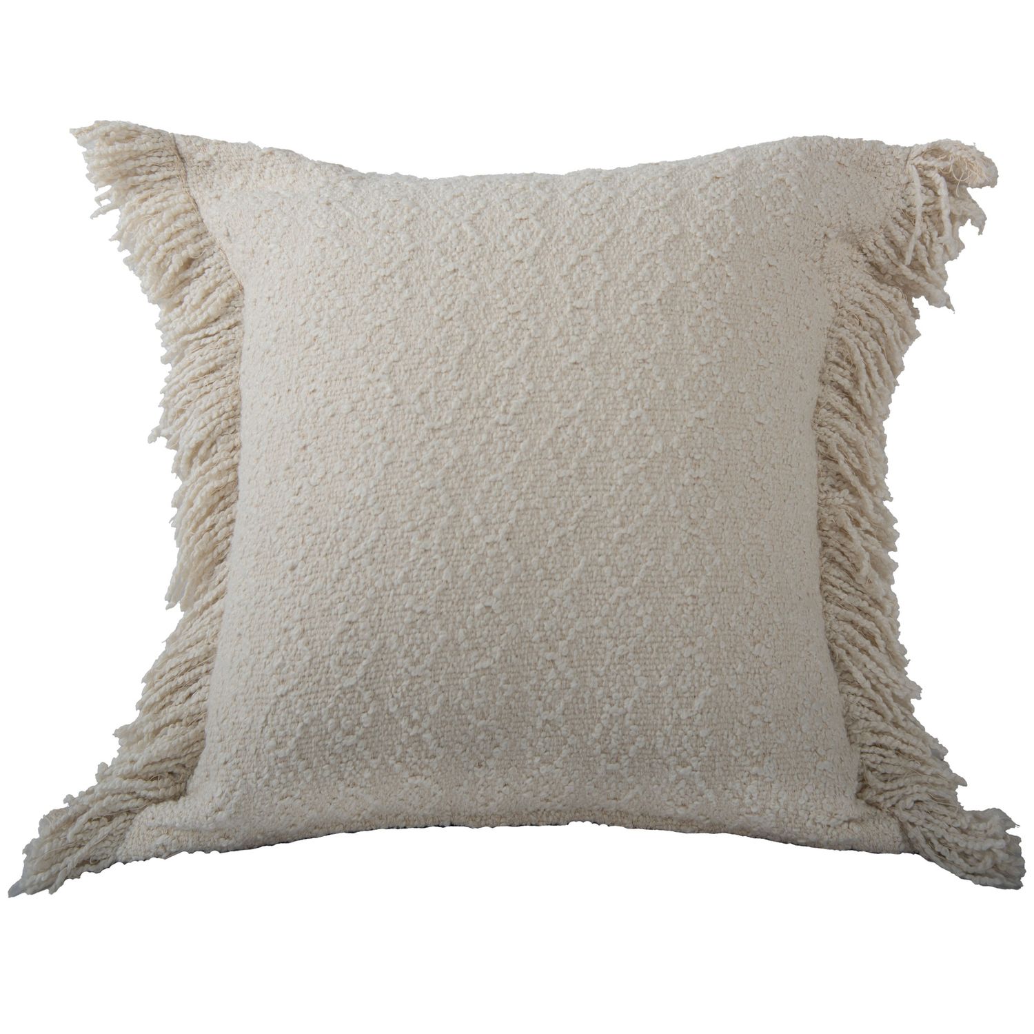 T22560 20x20 White Fringe Pillow