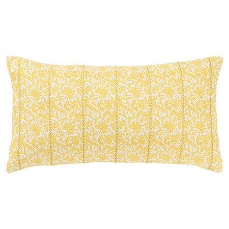 T21547 Citron Yellow Flower Pillow