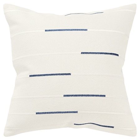T21522 Ivory/Deep Dark Blue Pillow