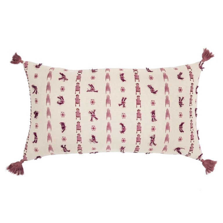 T16392 Natural/Berry Design Pillow