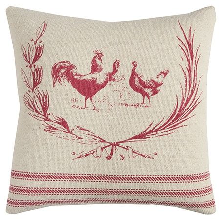 T-11036 Red Chickens Pillow