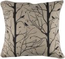 T-03956 Beige With Black Tree Pattern Pillow