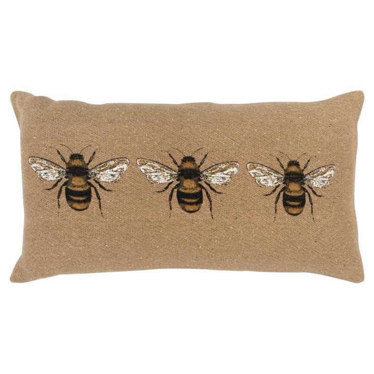 T-16591 Natural With Bee Pattern Pillow