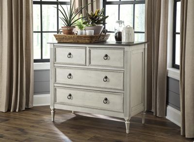 Rustic White And Grey Top Console