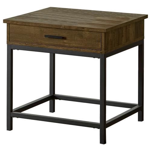 Byers 1 Drawer End Table Wood, Color: Brown Oak