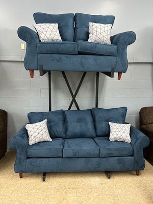 GHF 22 Blue Sofa and Loveseat