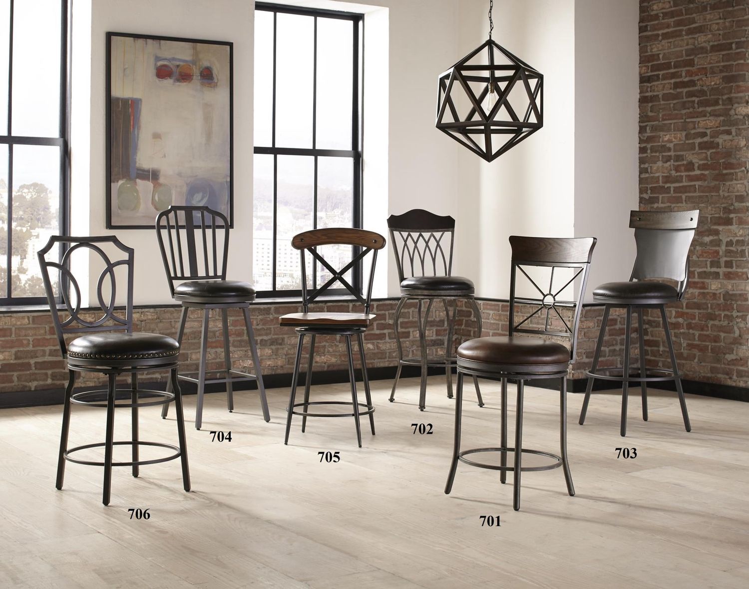 HD Metal Swivel Barstool, Size: 24", Style: 701