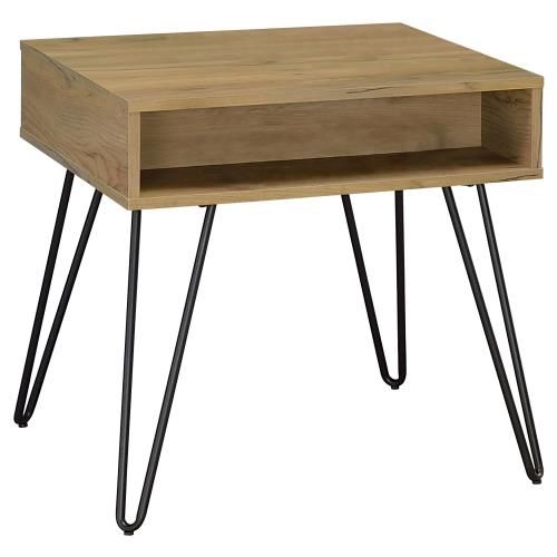 Fanning Wood Side Table, Color: Golden Oak