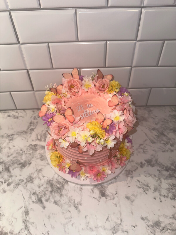 One Tier Buttercream Cake