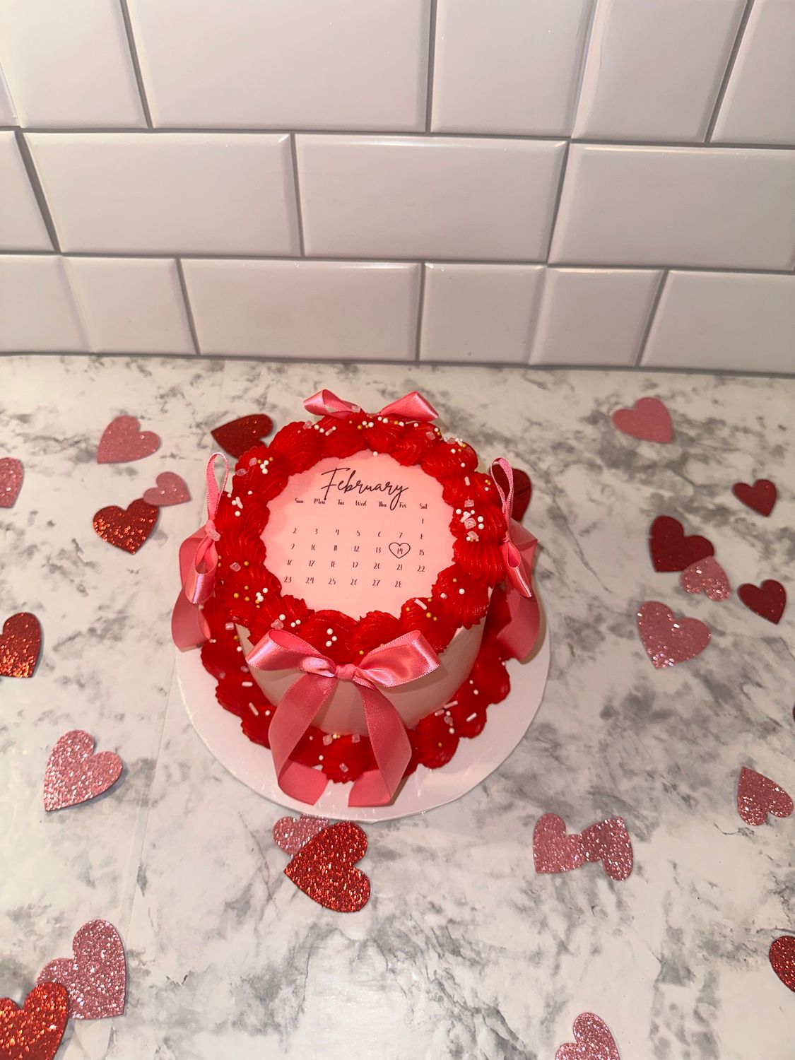 Valentine’s Day Calendar Cake