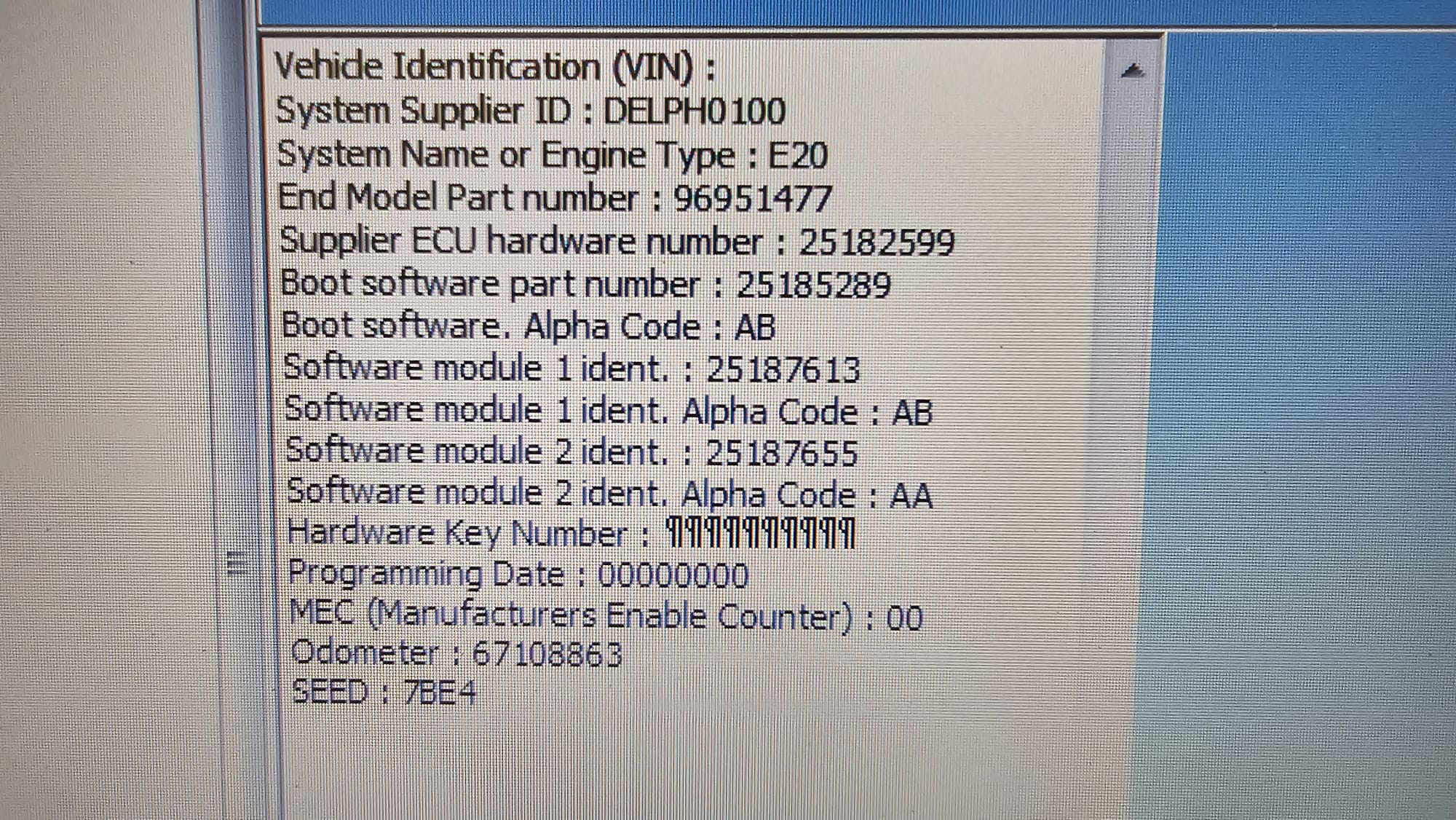 GM Opel Chevrolet DCM 3.7AP Virgin Reset 96951477 / 25187592 / 25182599