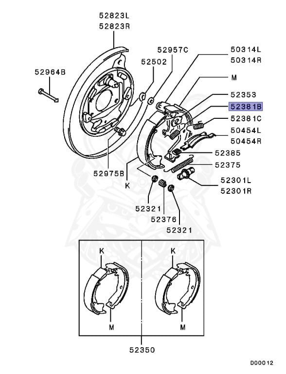 MB857298 - Rückholfeder, Bremse hinten - NEU