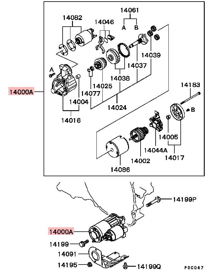 MN137825 - Starter Original Mitsubishi - NEU